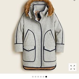 J Crew Tall Summit Parka in Italian Stadium Cloth Wool